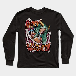 Happy Halloween Devil Girl Long Sleeve T-Shirt